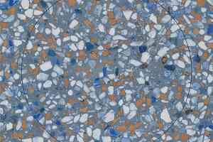 Кварцвиниловые полы Forbo Allura Material 63592DR7 blue terrazzo circle фото  | FLOORDEALER